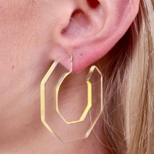 80s inspired clear earring
